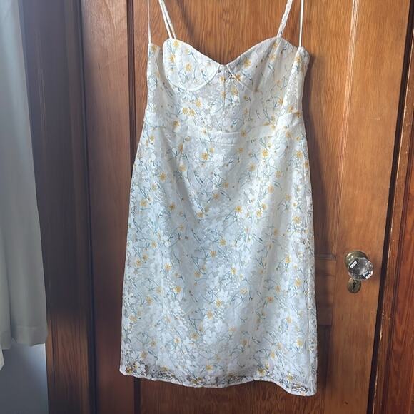 NSR Yellow Floral Spaghetti Strap Dress - Picture 1 of 10